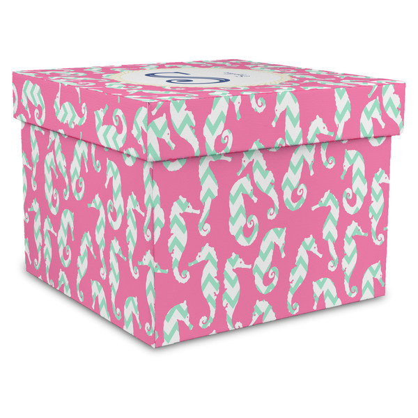 Custom Sea Horses Gift Box with Lid - Canvas Wrapped - XX-Large (Personalized)