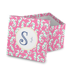 Sea Horses Gift Box with Lid - Canvas Wrapped (Personalized)