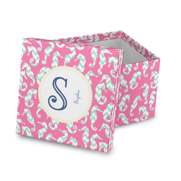 Custom Sea Horses Gift Box with Lid - Canvas Wrapped (Personalized)