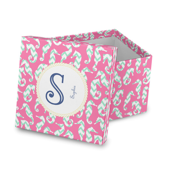 Custom Sea Horses Gift Box with Lid - Canvas Wrapped (Personalized)