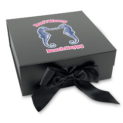 Sea Horses Gift Box with Magnetic Lid - Black (Personalized)