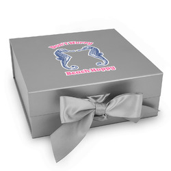 Sea Horses Gift Box with Magnetic Lid - Silver (Personalized)