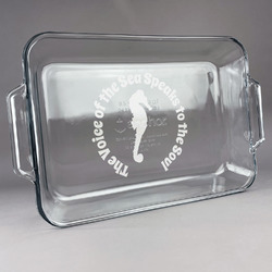 Sea Horses Glass Baking and Cake Dish (Personalized)