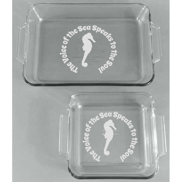 Sea Horses Glass Baking Dish Set - FRONT
