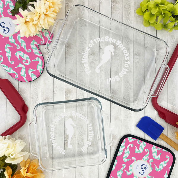 Sea Horses Glass Baking Dish Set - LIFESTYLE
