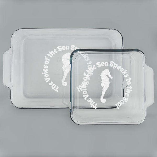 Sea Horses Glass Baking Dish Set - MAIN (set)