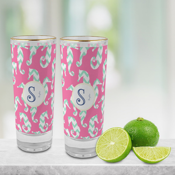 Sea Horses Glass Shot Glass - 2 oz - LIFESTYLE