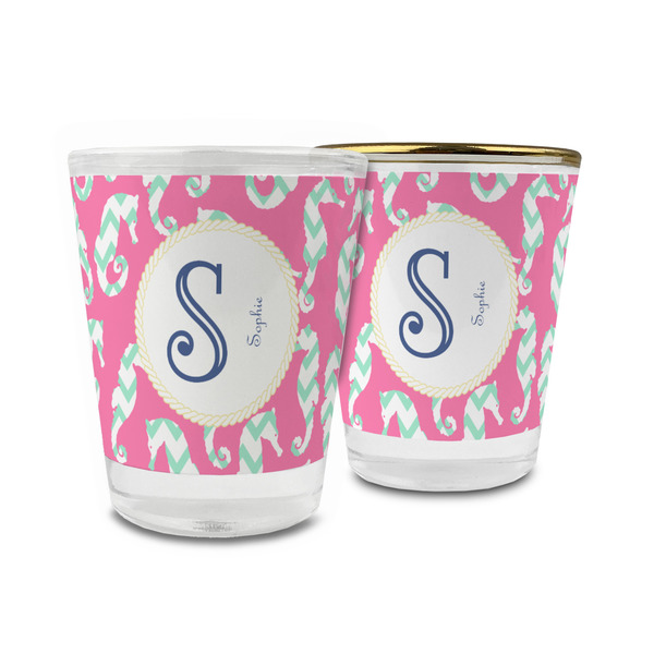 Custom Sea Horses Glass Shot Glass - 1.5 oz (Personalized)