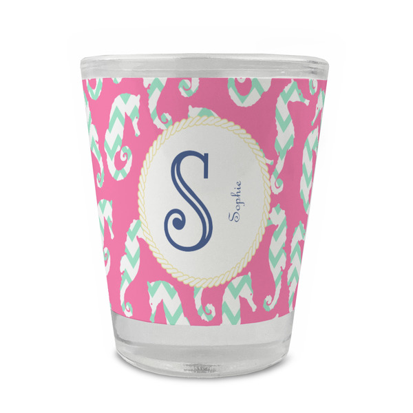 Custom Sea Horses Glass Shot Glass - 1.5 oz - Set of 4 (Personalized)