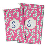 Sea Horses Golf Towel - Poly-Cotton Blend w/ Name and Initial