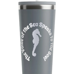 Sea Horses RTIC Everyday Tumbler with Straw - 28oz - Grey - Single-Sided (Personalized)