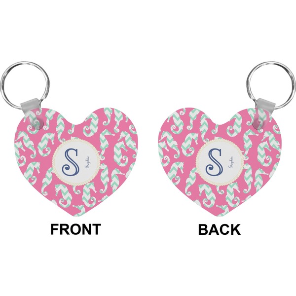 Sea Horses Heart Keychain (Front + Back)