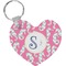 Sea Horses Heart Plastic Keychain w/ Name and Initial