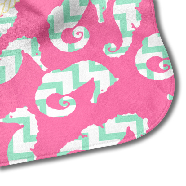 Sea Horses Hooded Baby Towel- Detail Corner
