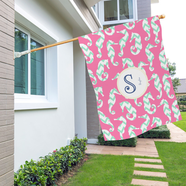 Sea Horses House Flags - Double Sided - LIFESTYLE