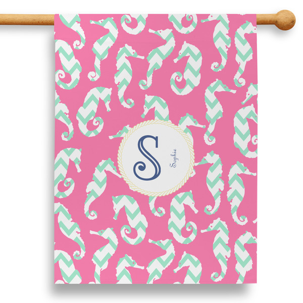 Custom Sea Horses 28" House Flag - Double Sided (Personalized)