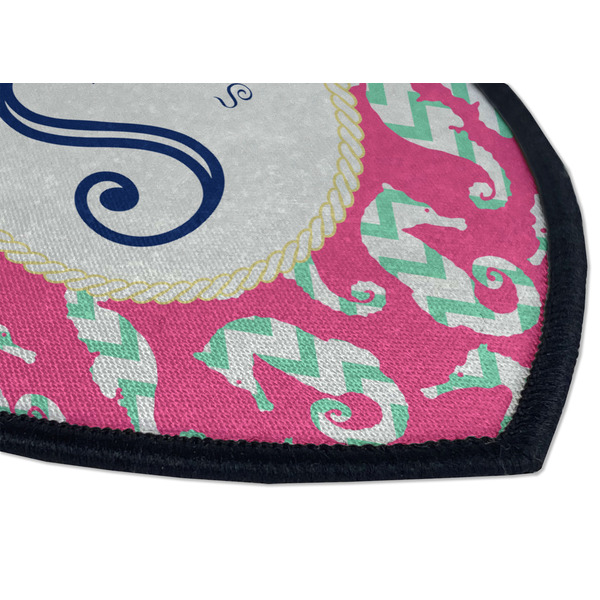 Sea Horses Iron on Shield 3 Detail