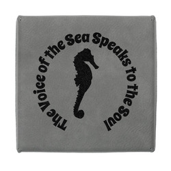 Sea Horses Jewelry Gift Box - Engraved Leather Lid (Personalized)