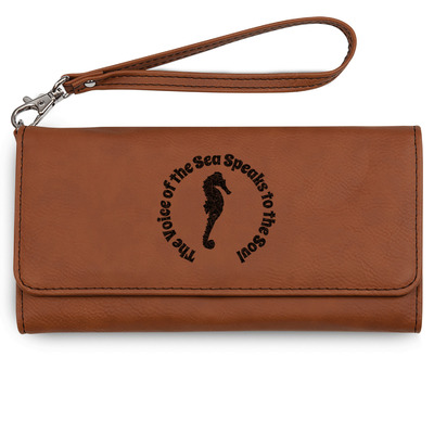 Sea Horses Ladies Leatherette Wallet - Laser Engraved (Personalized)