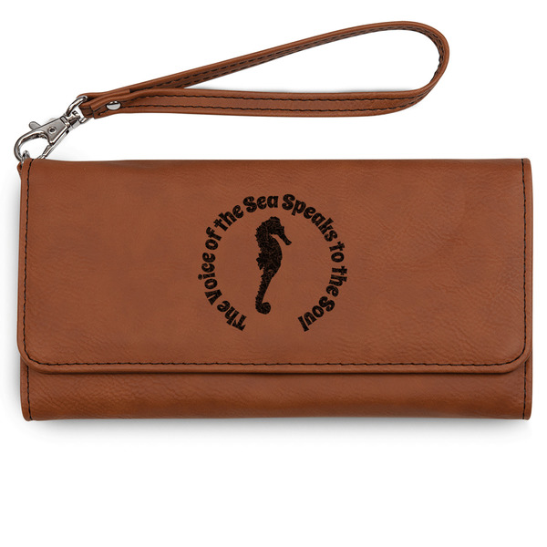 Custom Sea Horses Ladies Leatherette Wallet - Laser Engraved (Personalized)