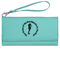 Sea Horses Ladies Wallet - Leather - Teal - Front View