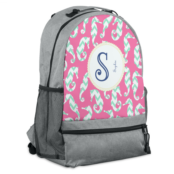 Custom Sea Horses Backpack - Grey (Personalized)