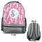 Sea Horses Large Backpack - Gray - Front & Back View
