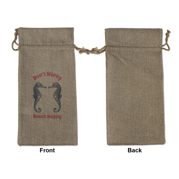 Sea Horses Large Burlap Gift Bags - Front Approval
