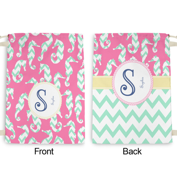 Sea Horses Large Laundry Bag - Front & Back View