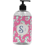 Sea Horses Plastic Soap / Lotion Dispenser (16 oz - Large - Black) (Personalized)