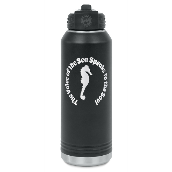 Custom Sea Horses Water Bottle - Laser Engraved - Front (Personalized)