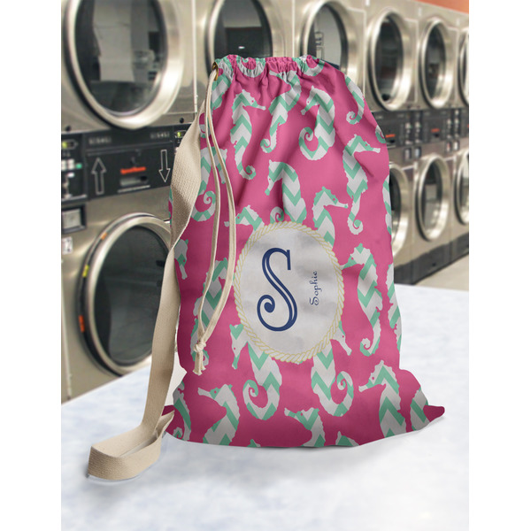 Sea Horses Laundry Bag in Laundromat