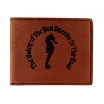 Sea Horses Leatherette Bifold Wallet - Single Sided (Personalized)