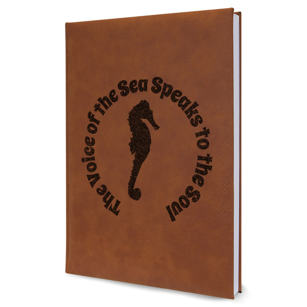 Custom Sea Horses Leather Sketchbook - Large - Double Sided (Personalized)