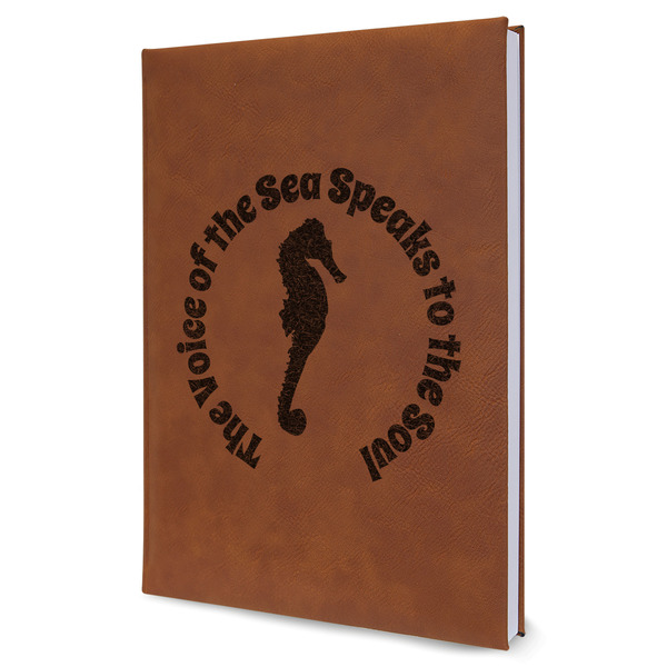 Custom Sea Horses Leather Sketchbook - Large - Single Sided (Personalized)