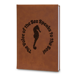 Sea Horses Leatherette Journal - Large - Double Sided (Personalized)