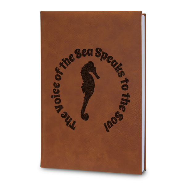Custom Sea Horses Leatherette Journal - Large - Double Sided (Personalized)