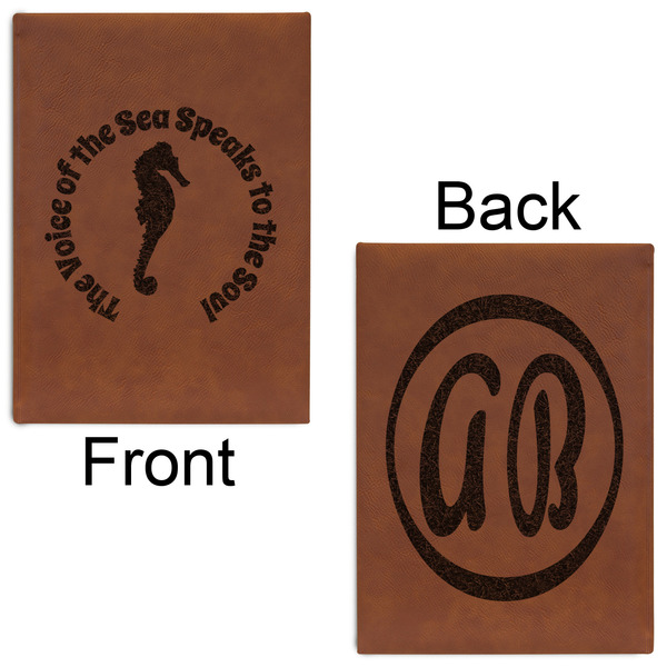 Sea Horses Leatherette Journals - Large - Double Sided - Front & Back View