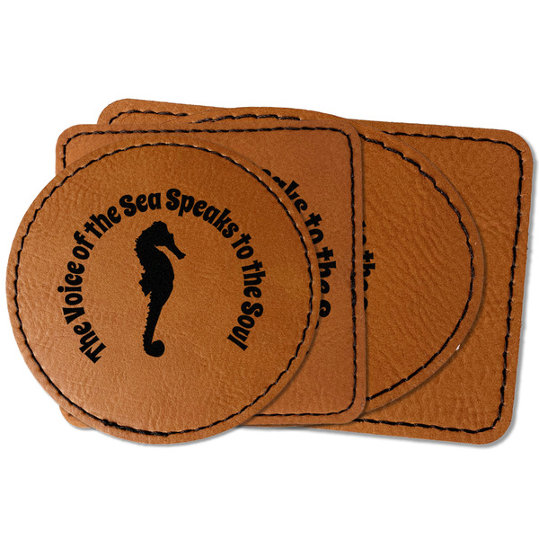 Custom Sea Horses Faux Leather Iron On Patch (Personalized)