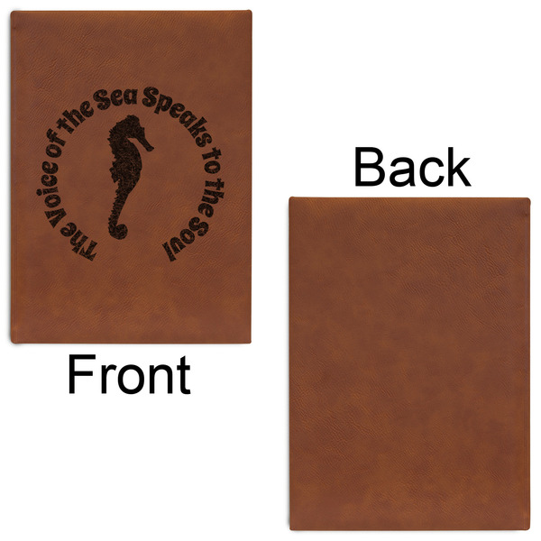 Sea Horses Leatherette Sketchbooks - Large - Single Sided - Front & Back View