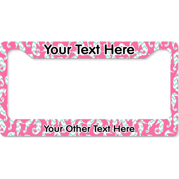 Custom Sea Horses License Plate Frame - Style B (Personalized)