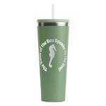 Sea Horses RTIC Everyday Tumbler with Straw - 28oz - Light Green - Single-Sided (Personalized)