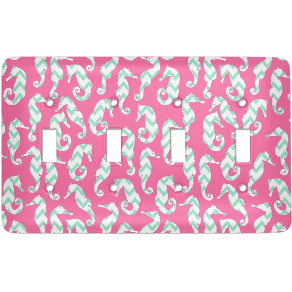 Custom Sea Horses Light Switch Cover (4 Toggle Plate)