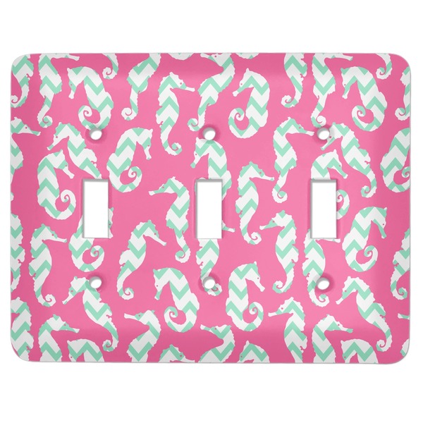 Custom Sea Horses Light Switch Cover (3 Toggle Plate)