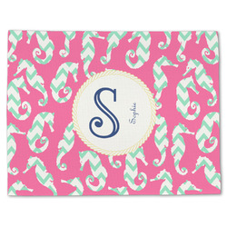 Sea Horses Single-Sided Linen Placemat - Single w/ Name and Initial