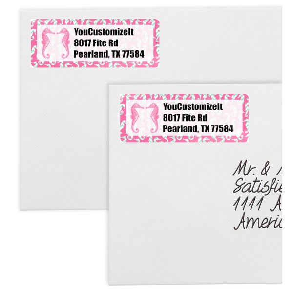 Sea Horses Mailing Labels - Double Stack Close Up