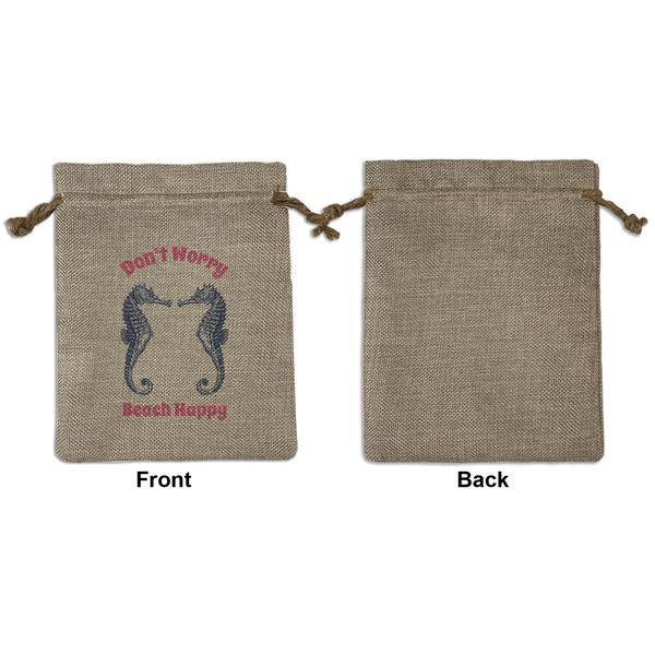 Sea Horses Medium Burlap Gift Bag - Front Approval