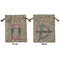 Sea Horses Medium Burlap Gift Bag - Front & Back (Personalized)