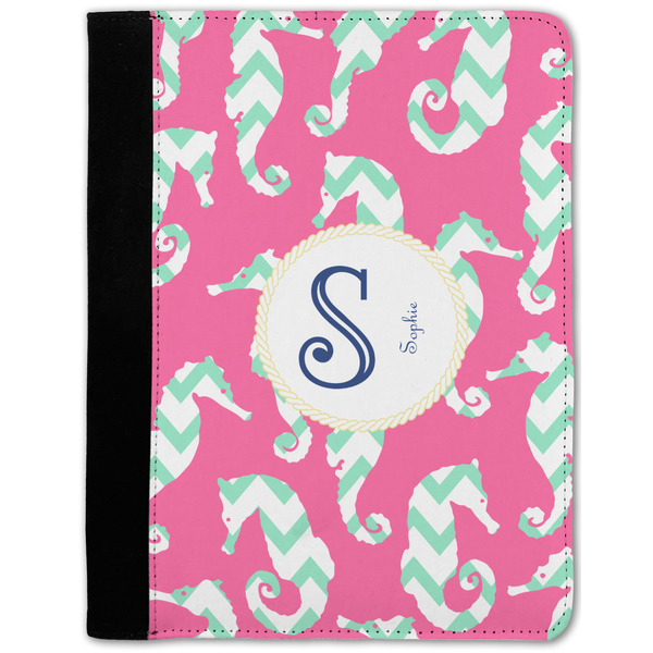 Custom Sea Horses Notebook Padfolio - Medium w/ Name and Initial