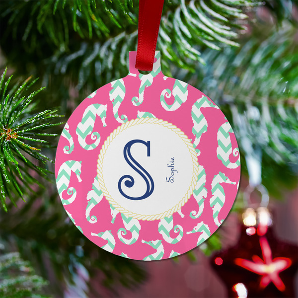 Sea Horses Metal Ball Ornament - Lifestyle